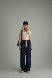 String Cargo Wide Pants