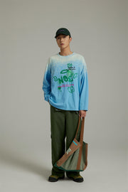 Angel Graffiti Logo Gradient Long-Sleeves Top