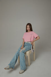 Colored By Chuu Printed Logo Cropped T-Shirt