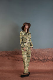 Camouflage High Waist Straight Pants