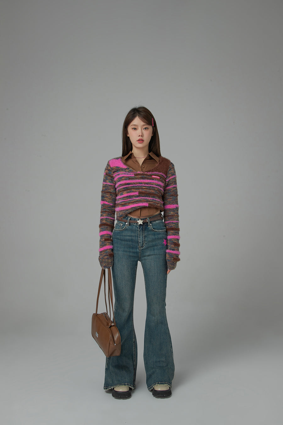 CHUU Wind Up Bootcut Denim Pants