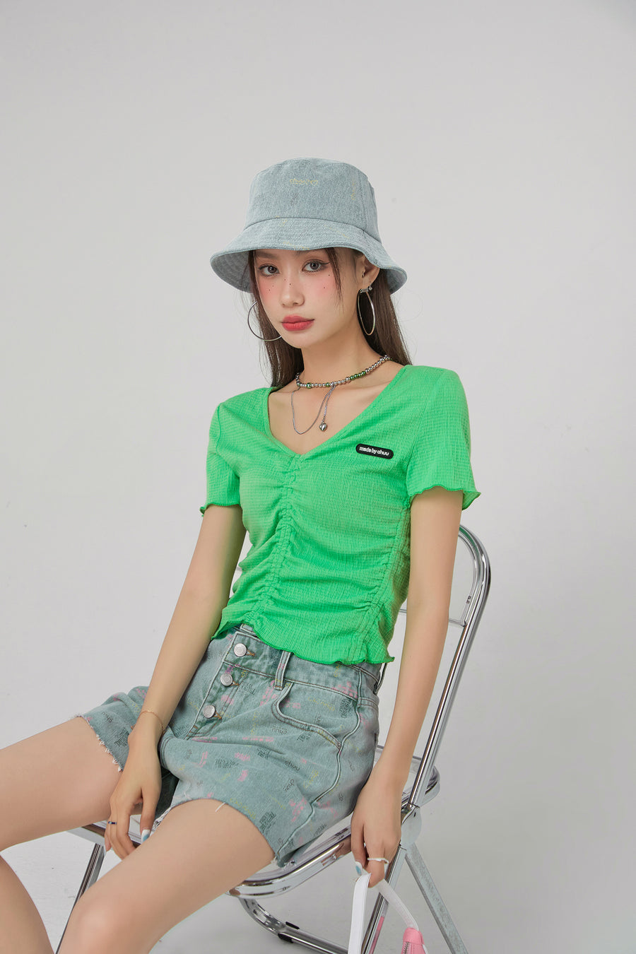 CHUU Colorful Chuu Denim Bucket Hat