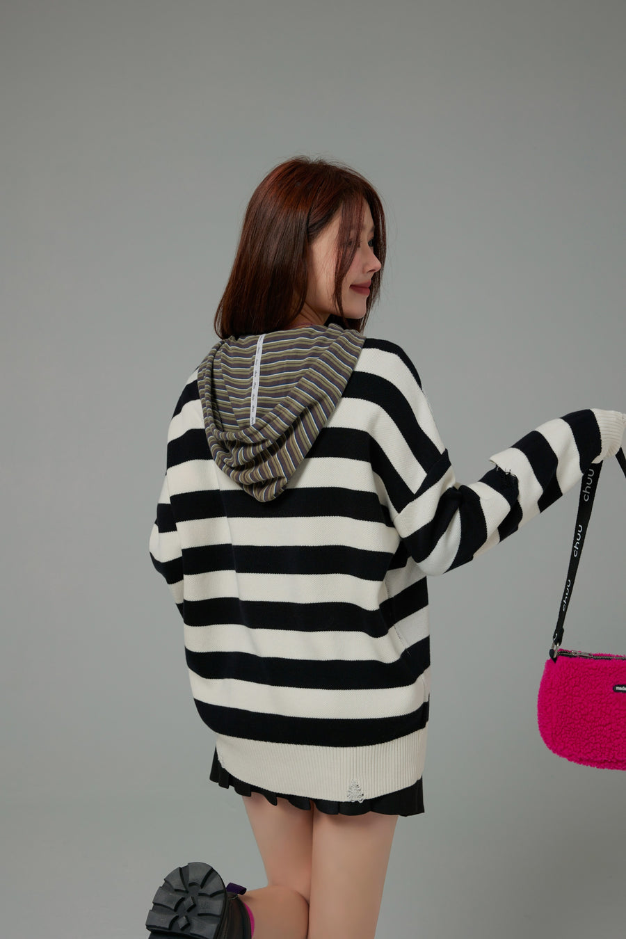 CHUU Shine Your Light Stripe Knit Sweater