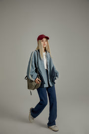 Noe Vertical Logo Color Matching Loose Fit Jacket