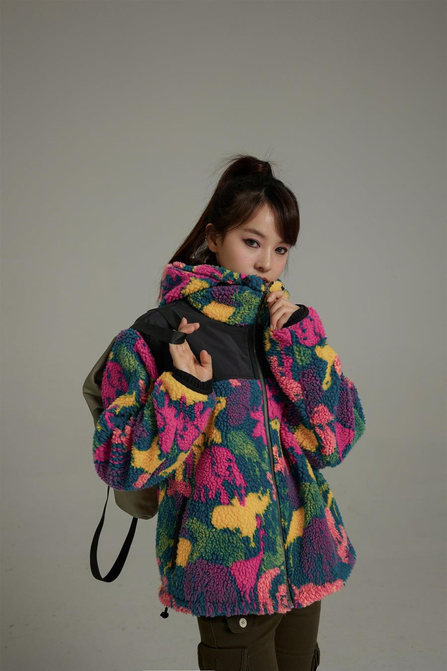 CHUU Shining Fleece Oversize Jacket