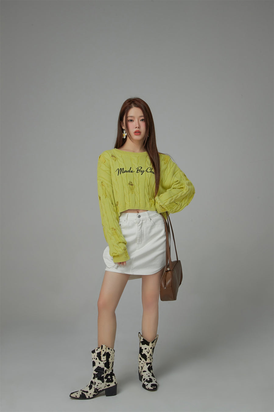 CHUU Made By Chuu Damaged Cable Knit Sweater