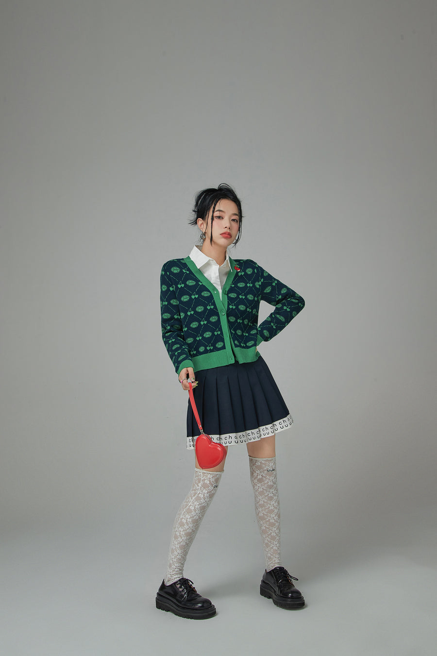 CHUU Chuu Cherry Princess Color Cardigan