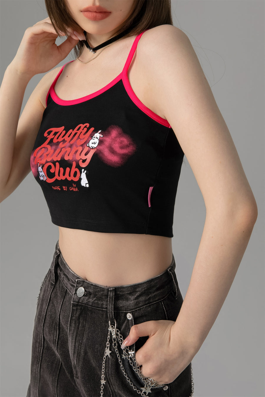 CHUU Bunny Club Cropped Cami Top