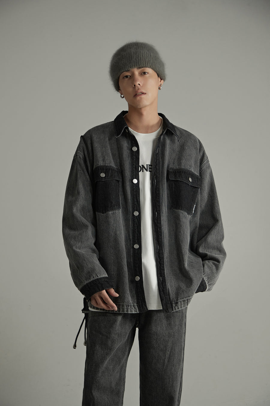 CHUU Pocket Wide Denim Shirt