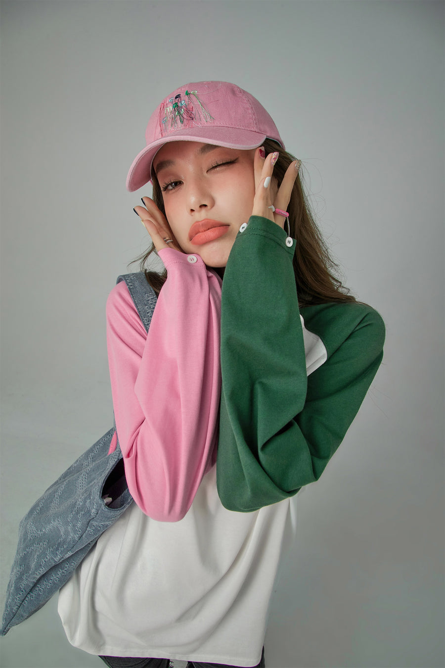 CHUU Loosing Threads Embroidered Ball Cap Hat