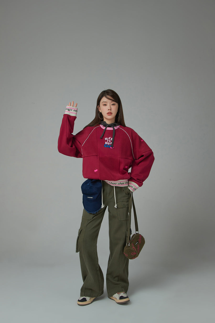 CHUU Extra Real Fleece Loose Fit Raglan Sweatshirt