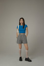 Chuu Cherry Lettuce Hem Cropped Top