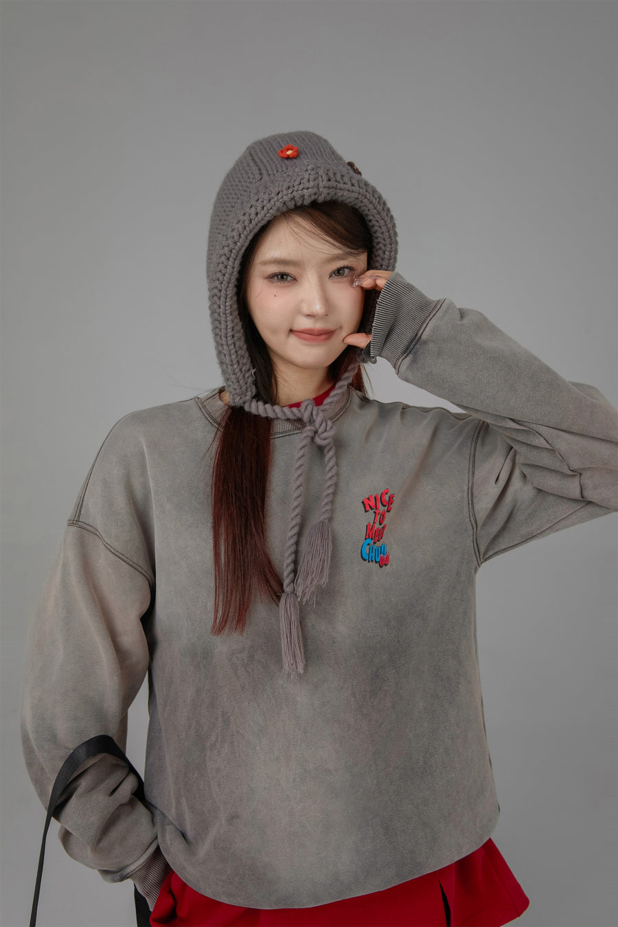 CHUU We Have Met Before Chuu Loose Fit Sweatshirt