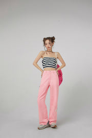 Stripes Frill Tube Top