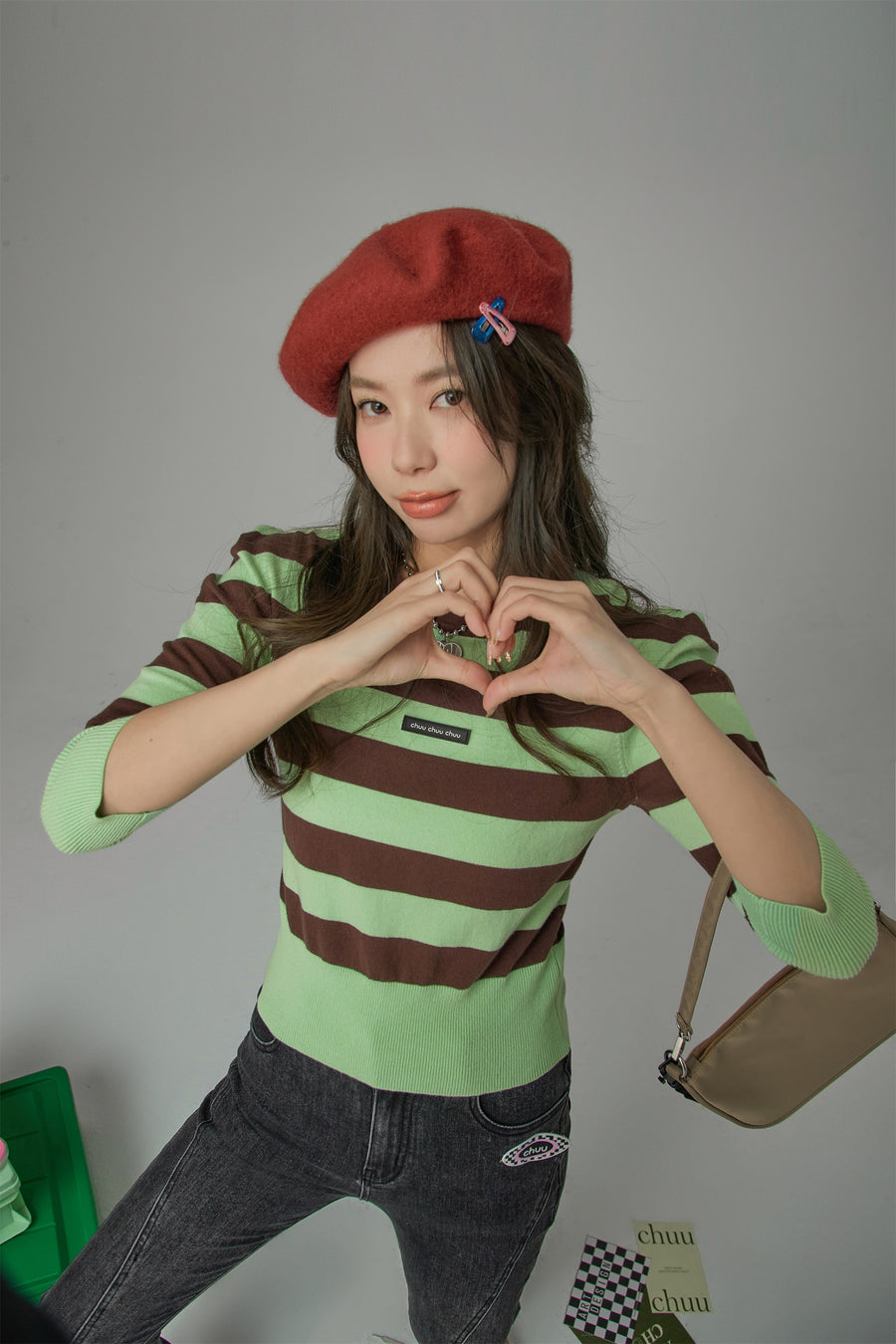 CHUU You Are So Sweet Stripes Knit Top