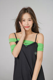 Unbalanced Off-Shoulder T-Shirt