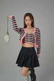 Chuu Logo Stripes Crop Cami Top