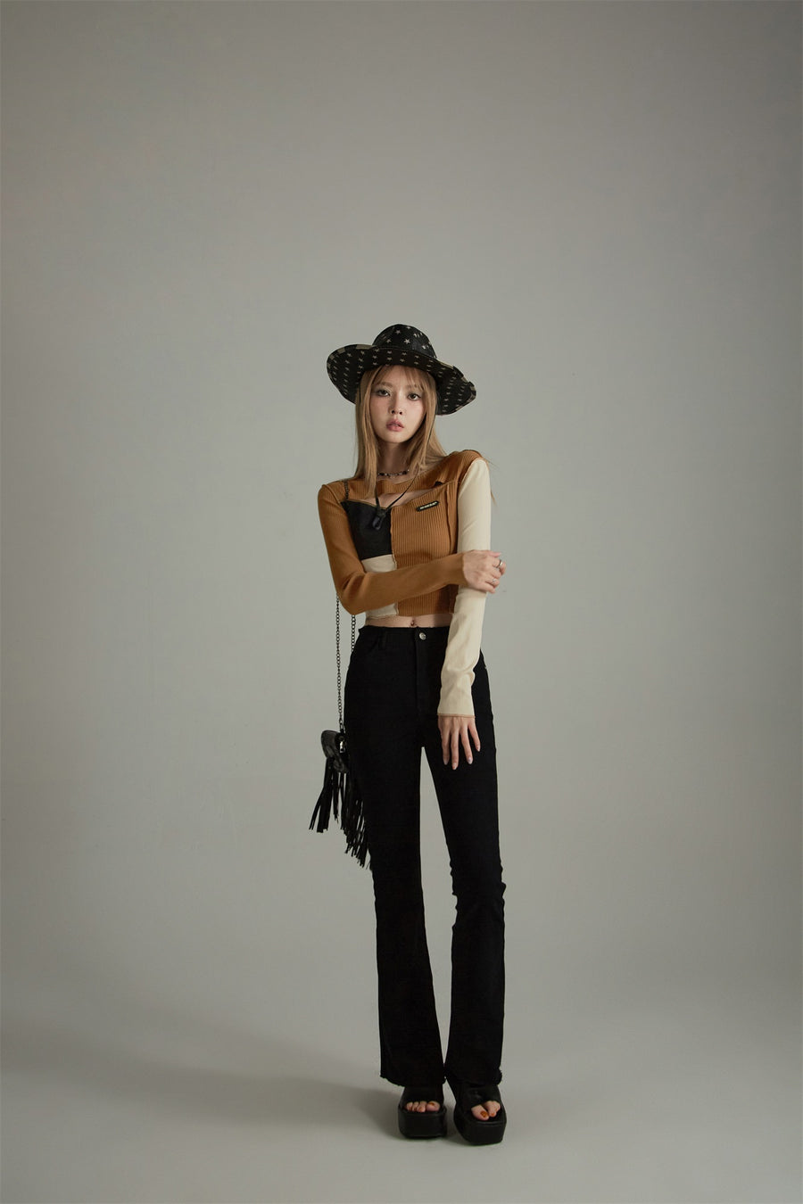 CHUU High Waist Bootcut Slim Pants