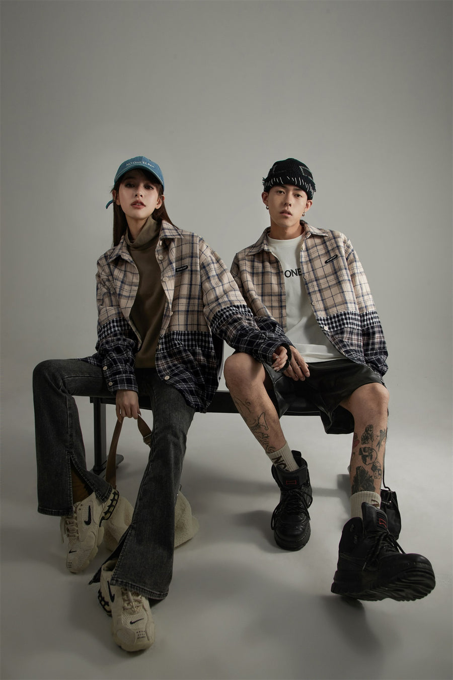 CHUU Flannel Check Oversized Shirt