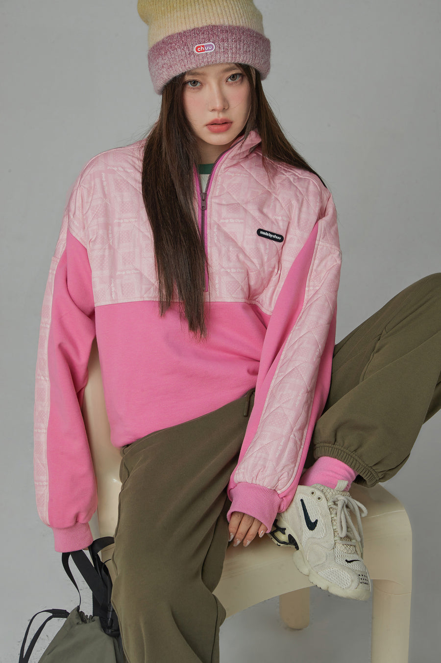 CHUU Winter Wonderland Half Zip-Up Sweatshirt