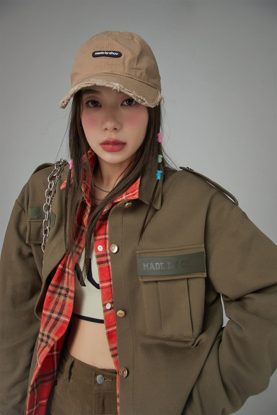 CHUU Raw Hem Ball Cap Hat