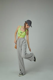 Front Slit Wide Jogger Pants