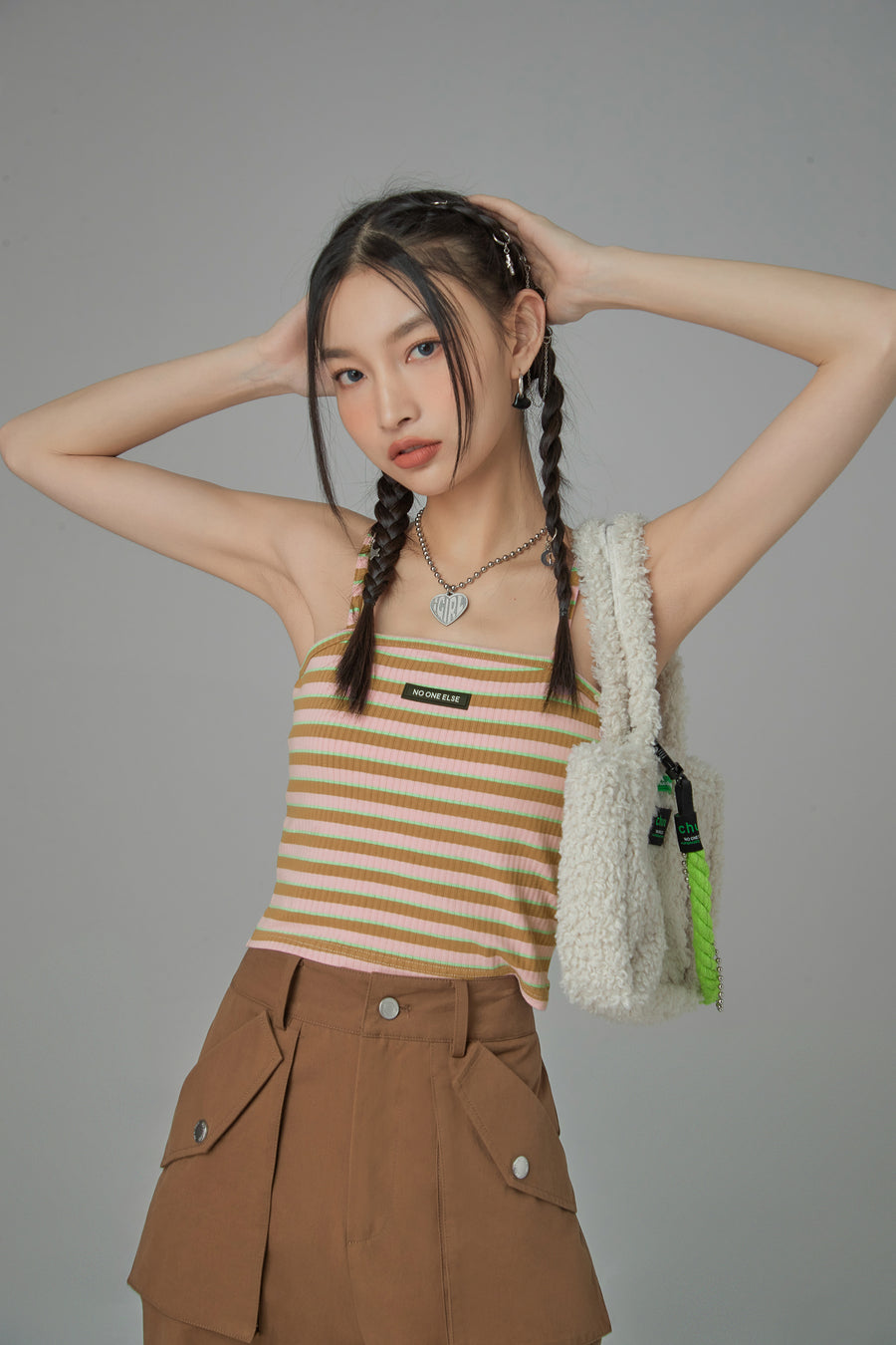 CHUU Turn It Into Art Stripes Sleeveless Top