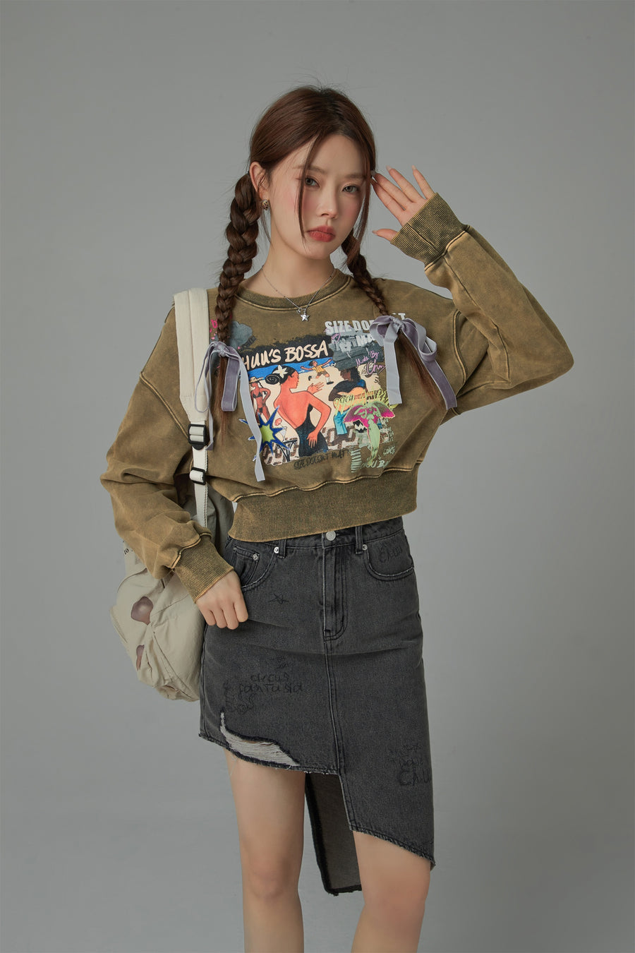 CHUU Sized Doesnt Matter Beach Day Printed Sweatshirt