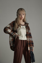 Scottish Check Hooded Shirt