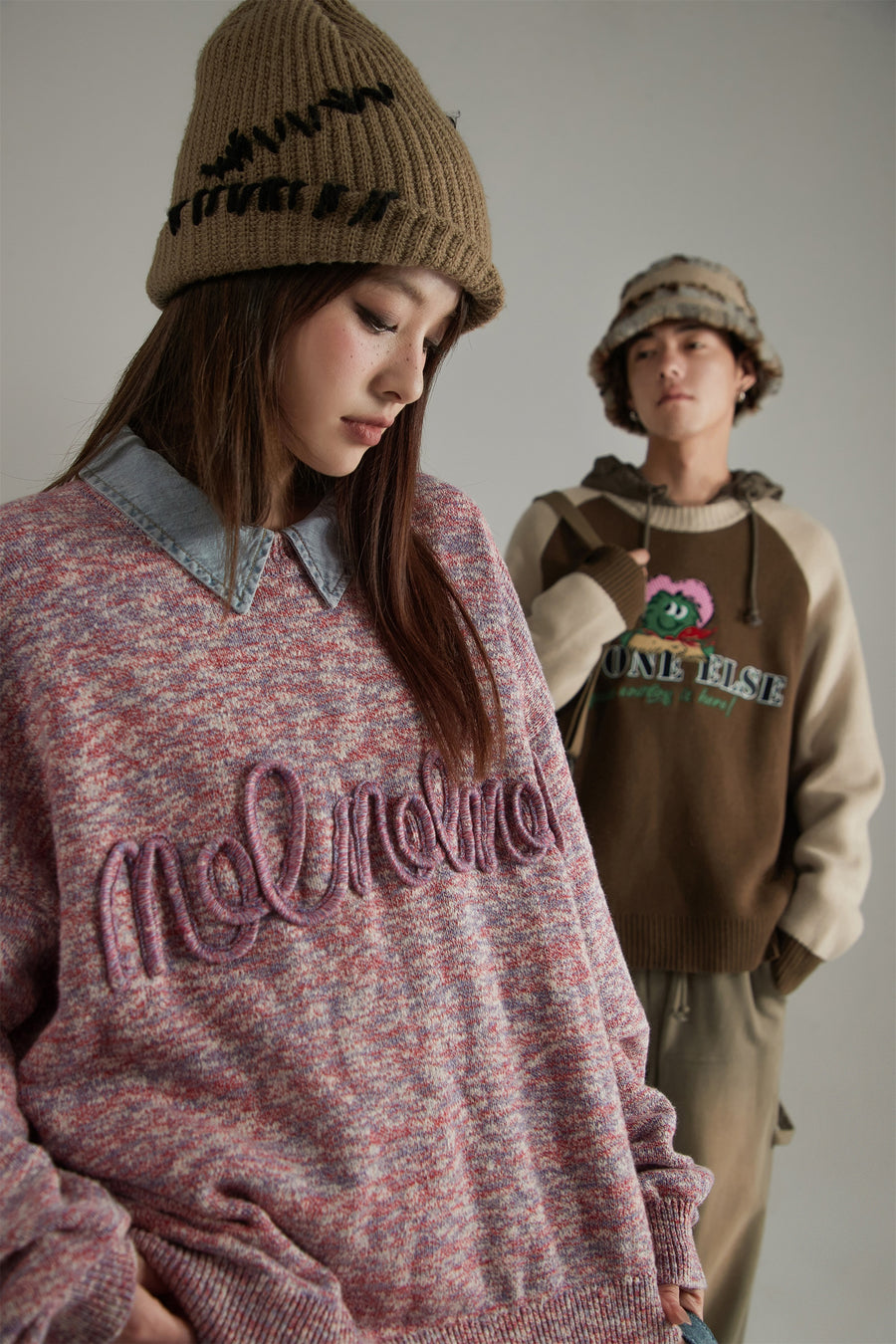 CHUU Colorful Loose Fit Knit Sweater