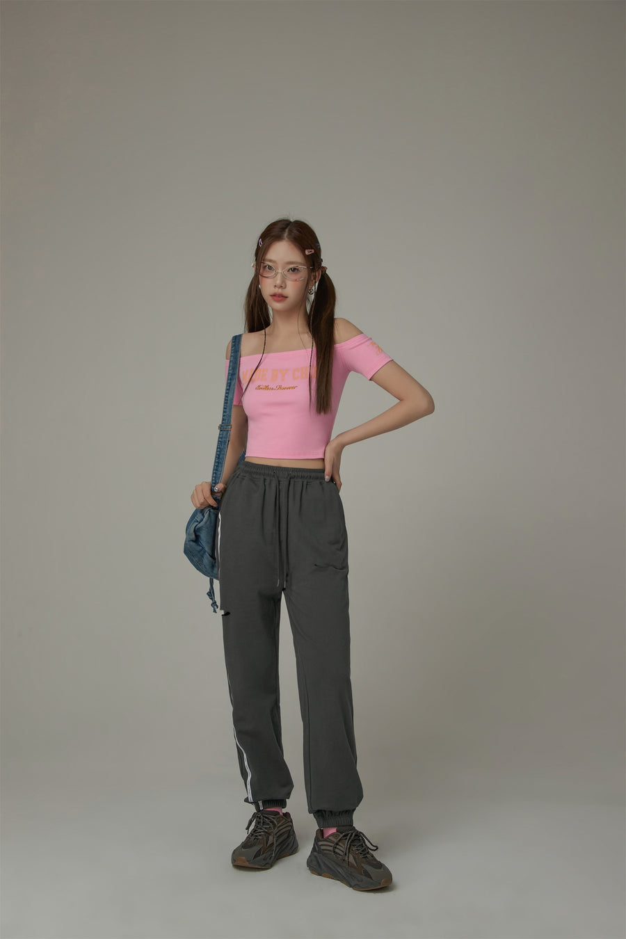 CHUU Distressed String Jogger Sweatpants