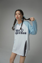 Nice To Meet Chuu Contrast Raglan T-Shirt