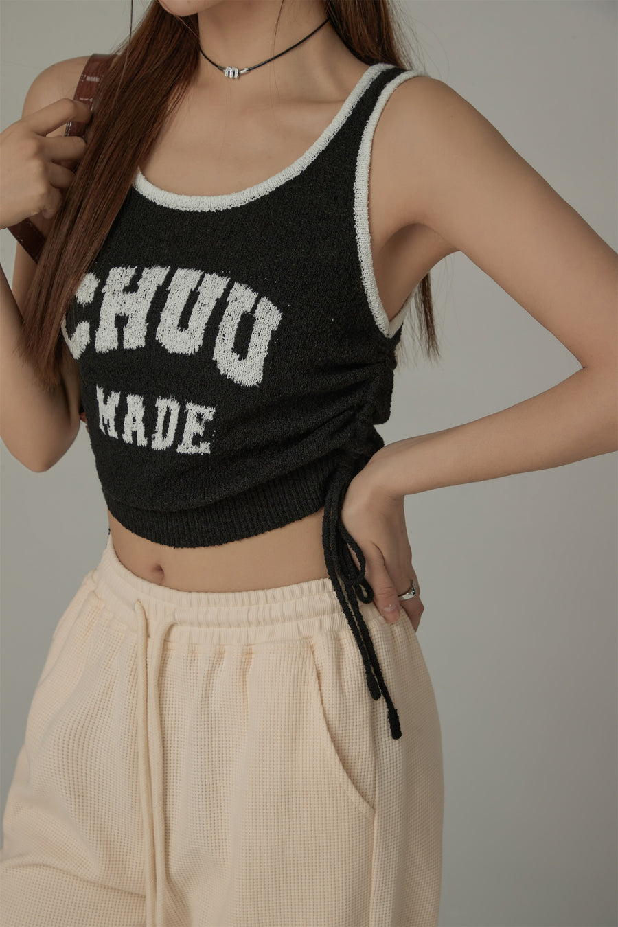 CHUU String Color Matching Line Sleeveless Top