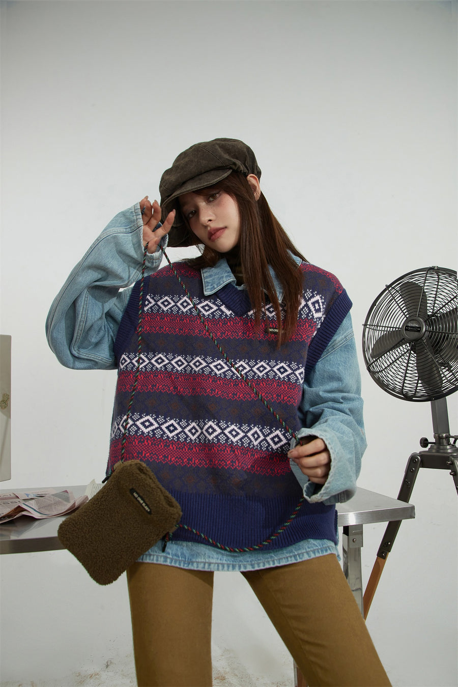 CHUU Vintage Color V-Neck Knit Sweater Vest