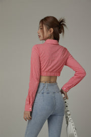 Cropped Check Cut Out Shirt