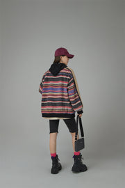 I See The Light Striped Fleece Overfit Jacket