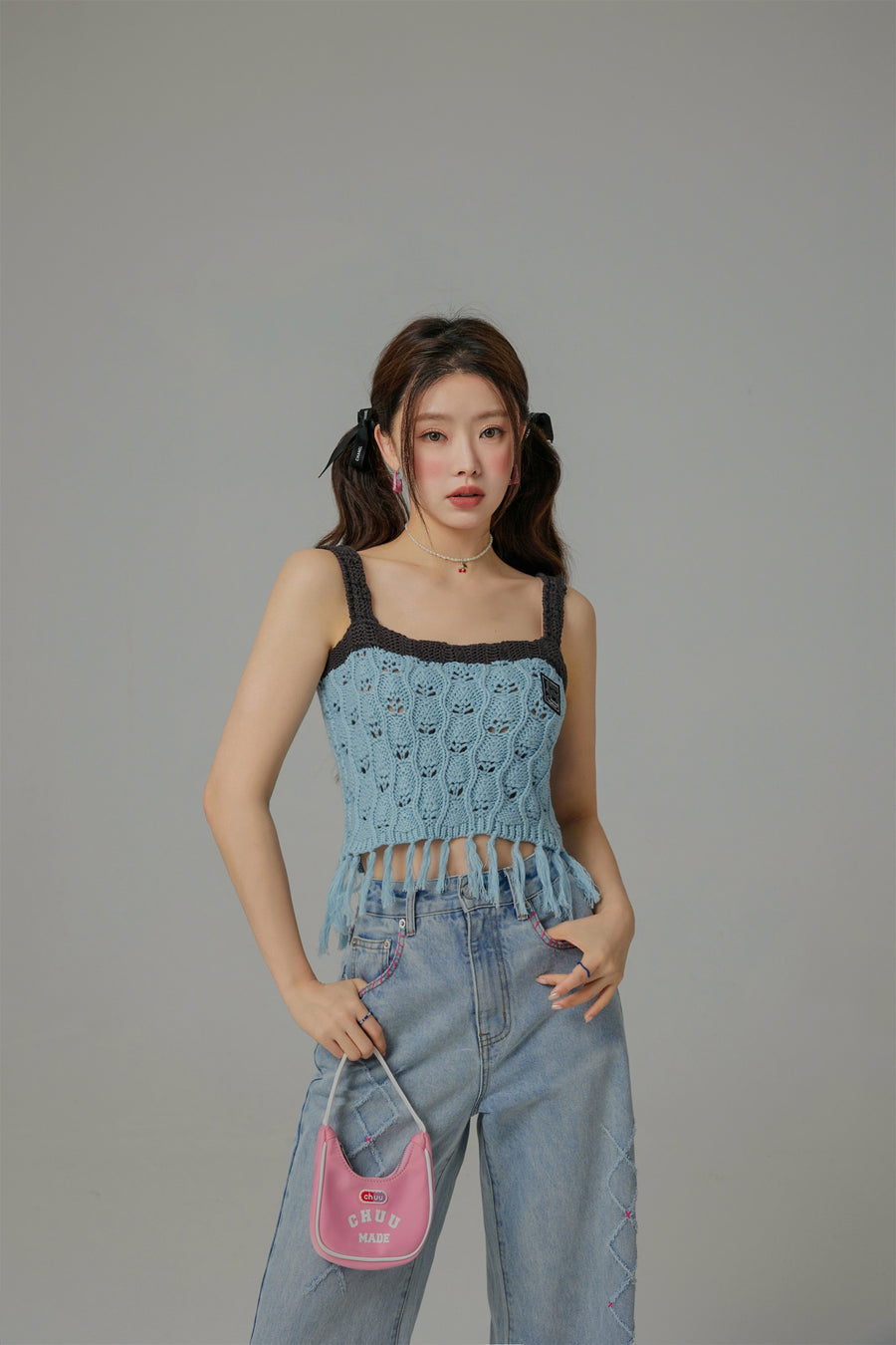 CHUU Positive Spark Fringe Sleeveless Top