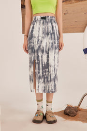 Tie-Dye Banding Slit Skirt