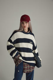 Stripe Loose Fit Knit Sweater