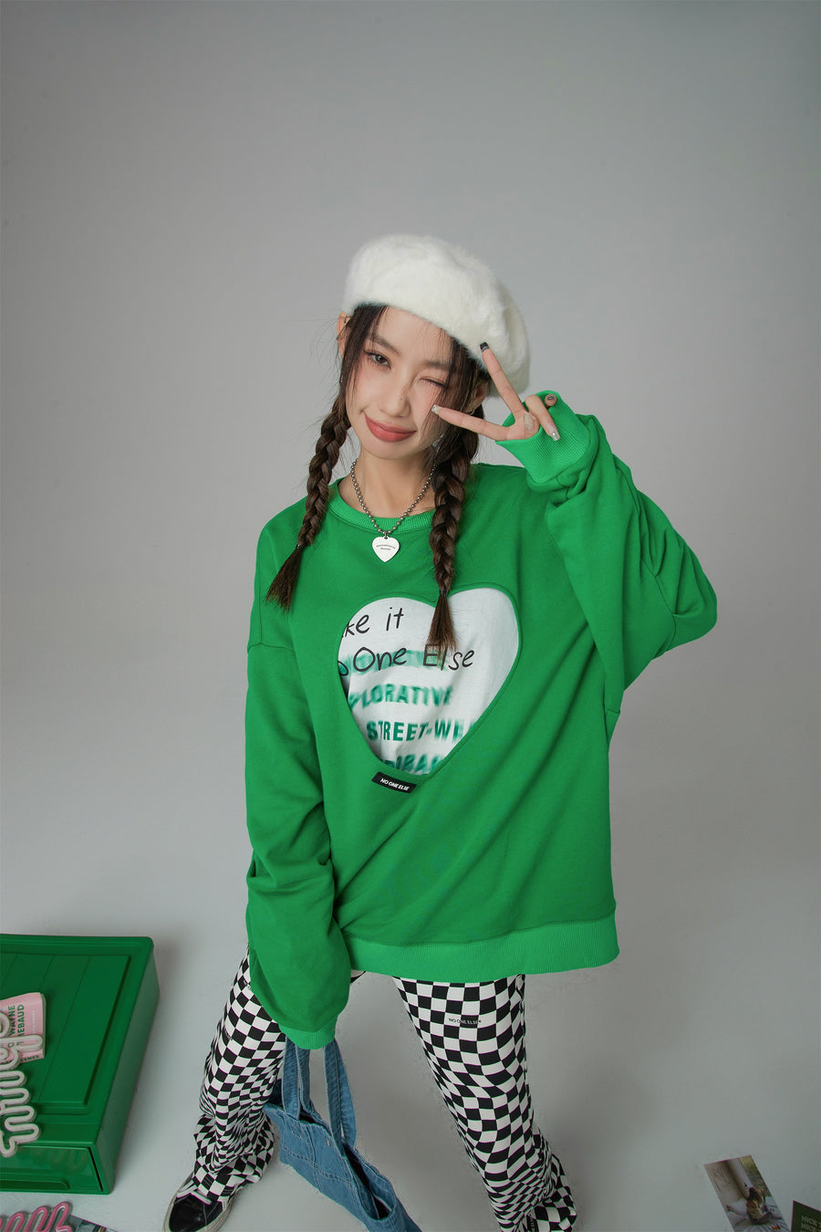 CHUU Show Me Your Heart Cutout Sweatshirt