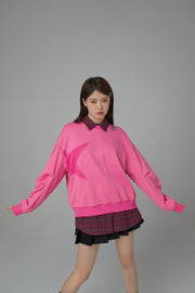 Just The Surface Star Loose Fit Sweatshirt