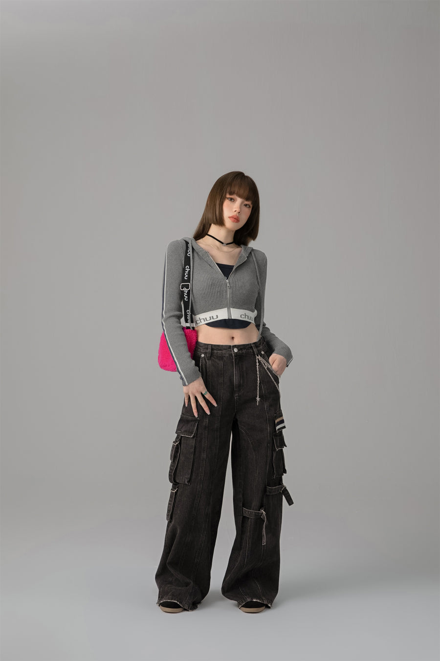 CHUU Downside Wide Denim Cargo Pants