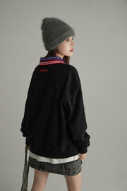 Noe Embroidery Lettering Collar Sweatshirt