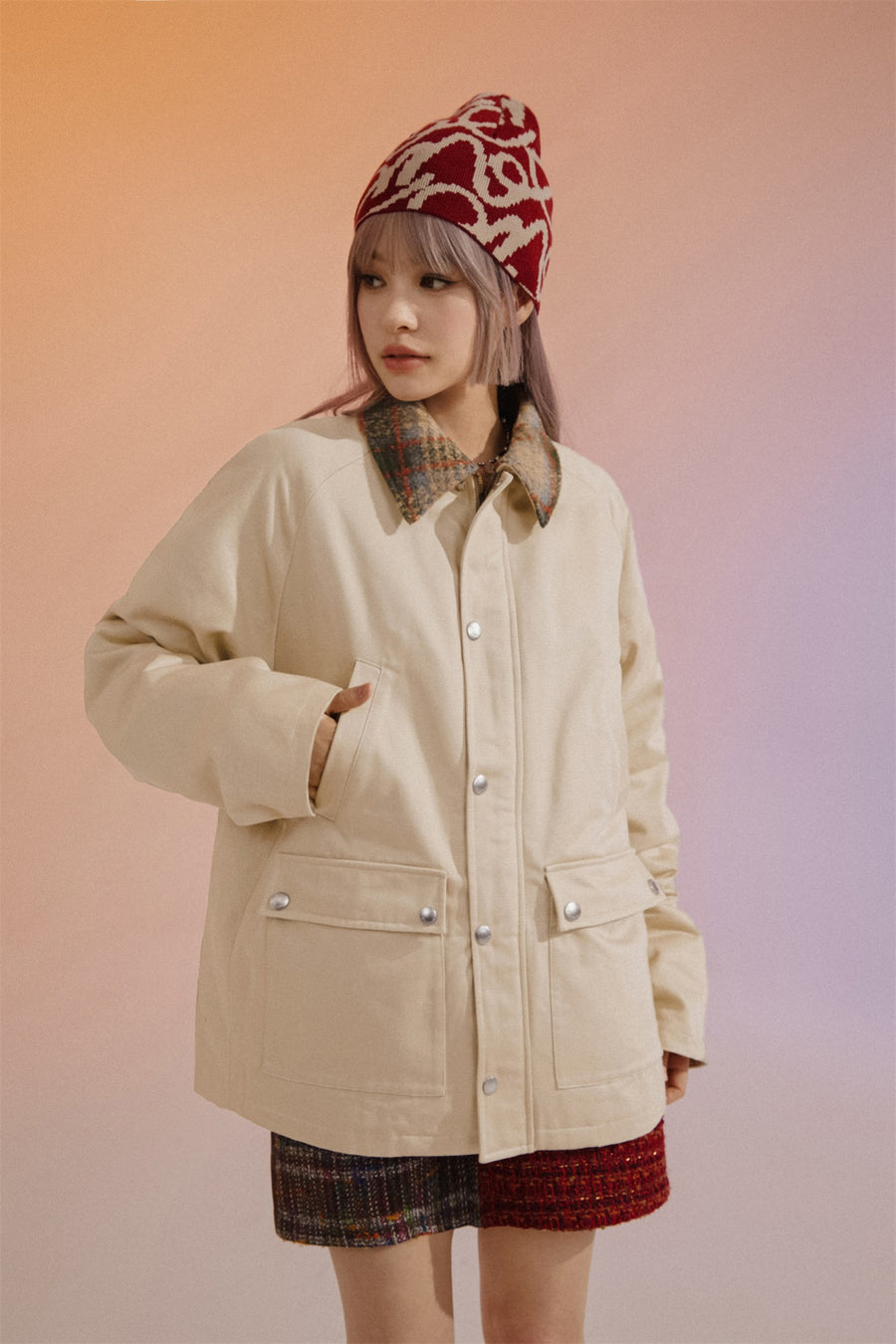 CHUU Golden Collar Raglan Jacket