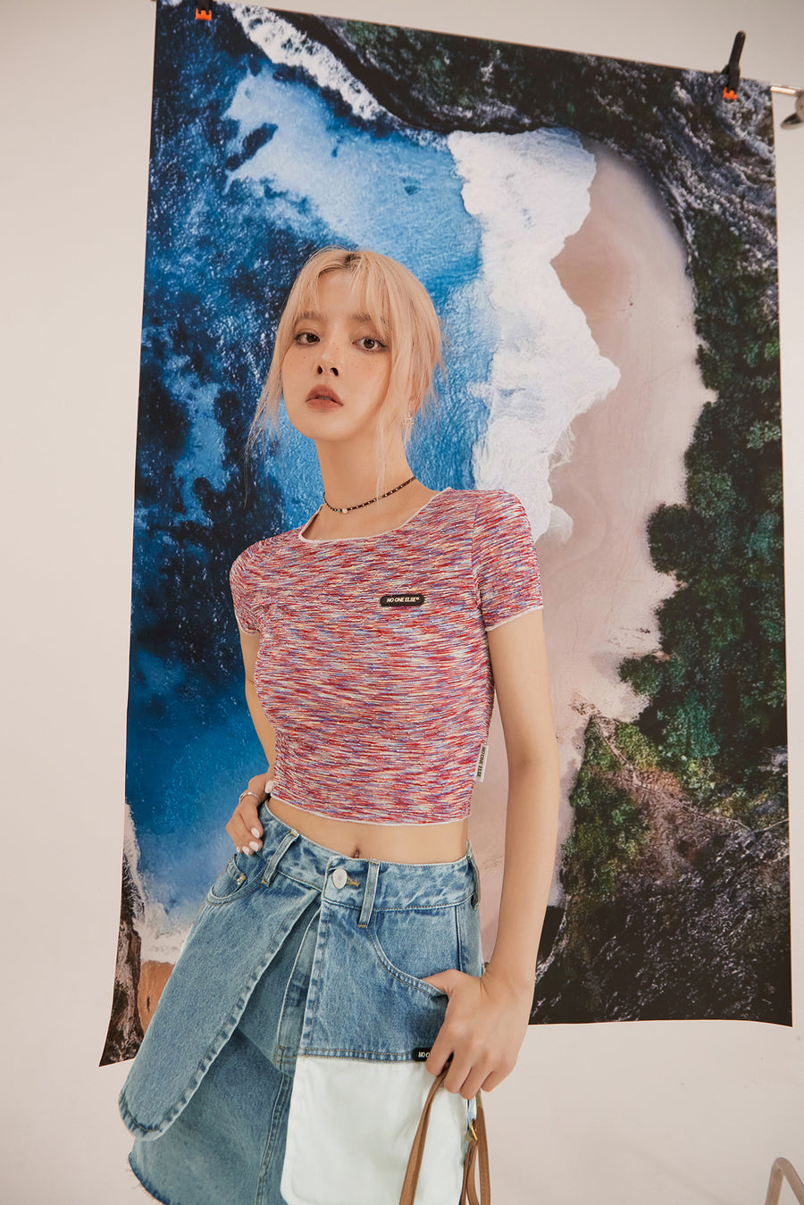 CHUU Sunset Rainbow Crop Top