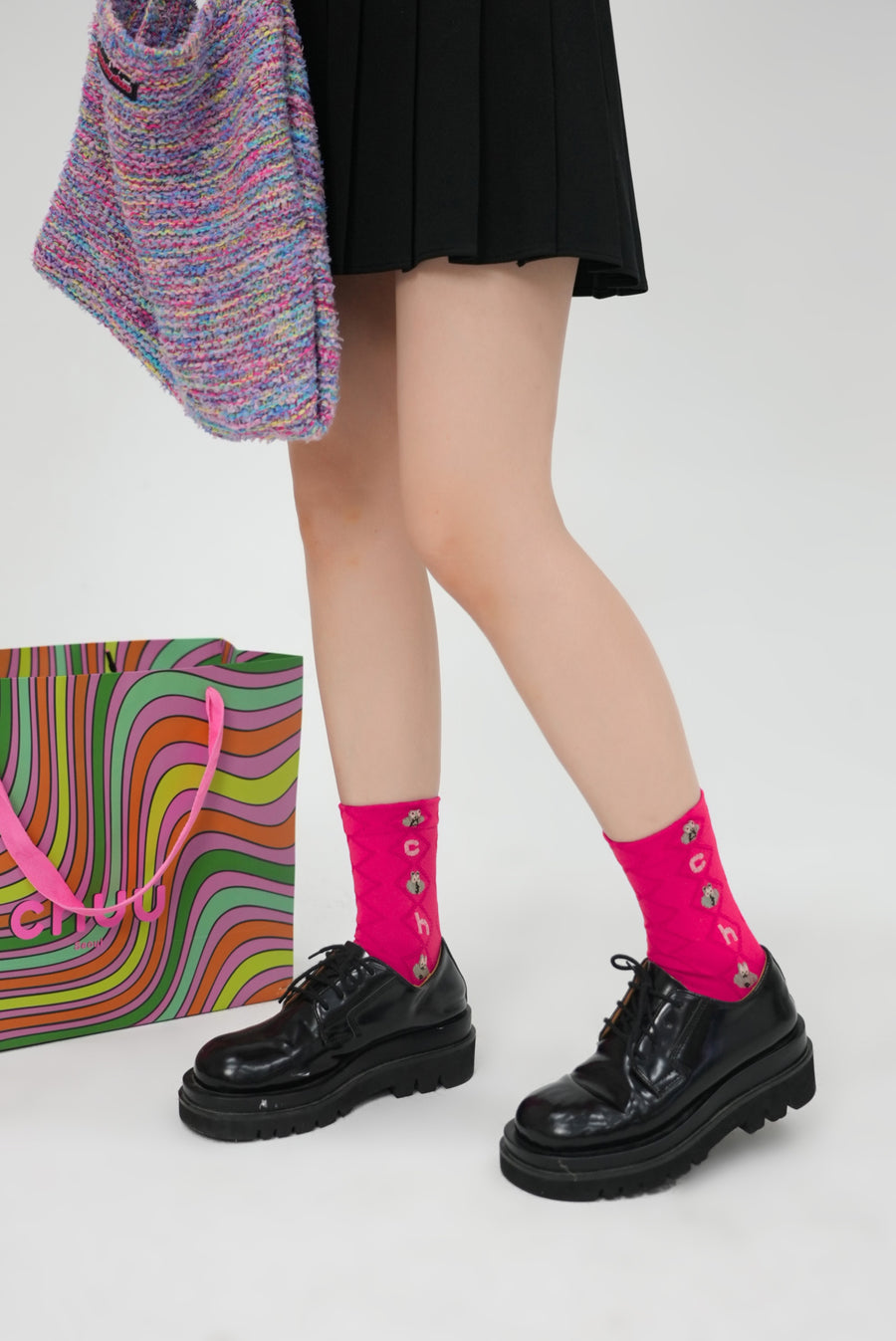 CHUU Lovely Fruit And Frog Ankle Socks