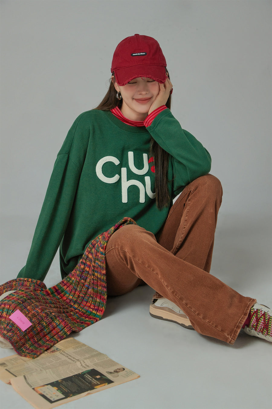 CHUU Smile Magnet Cherry Sporty Loose Fit T-Shirt