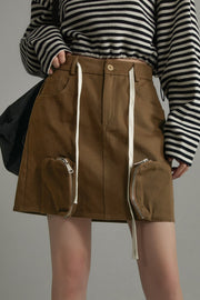 Pocket High-Waisted Mini Skirt