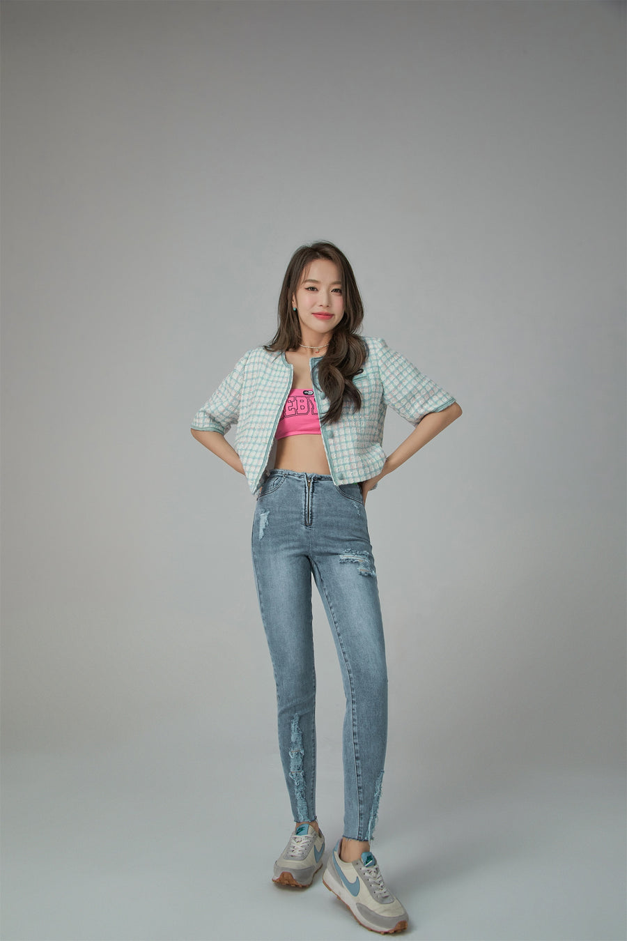 CHUU Button-Free Zip-Up Skinny Jeans