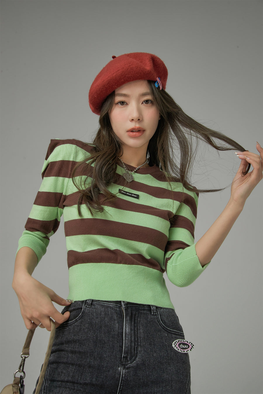 CHUU You Are So Sweet Stripes Knit Top